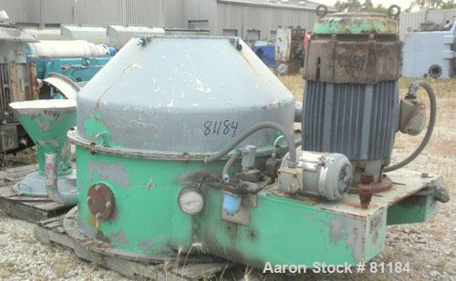 USED: Dorr Oliver/Mercone C-400 Screening Centrifuge, 316 stainless steel construction on product contact areas. 2" pitch 10 lead scroll, oil lubricated gearbox assembly with torque arm assembly, bas...