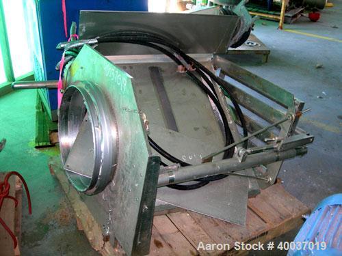 Used: Heinkel model HF600 inverting filter centrifuge. Wetted parts 316 stainless steel. 600 mm bowl, max bowl speed 1936 rpm. Approximate drum capacity 65 kg/52 L. Driven by an approximate 40 hp mot...