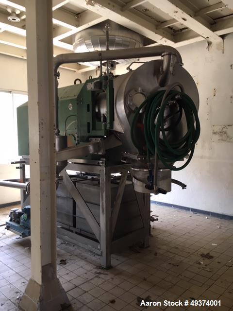 Used Heinkel HF-600 Inverting Filter Centrifuge. 316 Stainless Steel