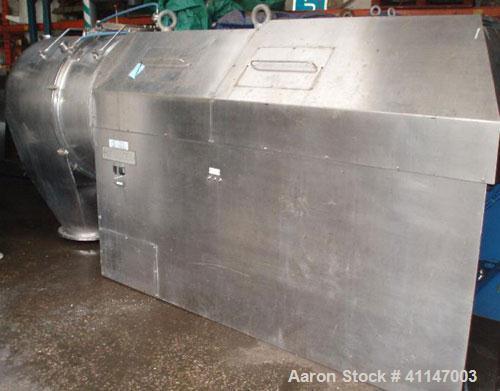 Used Heinkel HF800 Inverting Filter Centrifuge. 316Ti (1.4571) stainless steel construction. Max bowl speed 1600 rpm. 1138 x "G" force. Bowl dimensions: 31.4" (800 mm) diameter x 13.4" (340 mm) deep....
