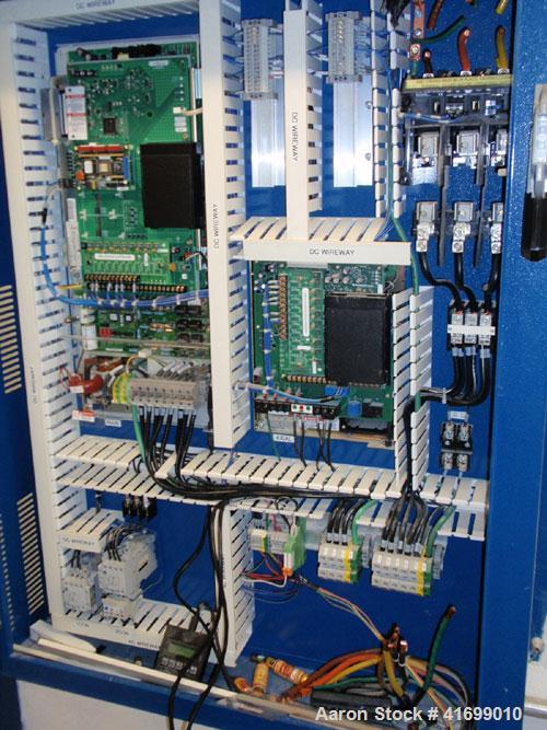 Used Heinkel Centrifuge, Model HF600-1, Hastelloy C22 (product contact sufaces). Rated 571/65 KG load. Includes drum lifting system and control panels. Built 2002.