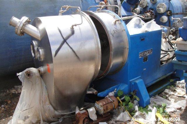 Used Heinkel HF-600 Inverting Filter Centrifuge. Hastelloy C-4
