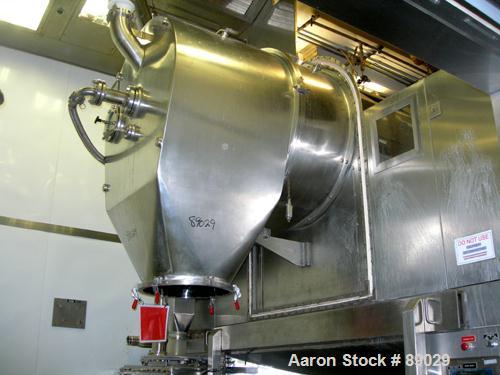 USED: Heinkel model HF800.1 inverting filter centrifuge. Wetted parts Hastelloy C22. 800 mm bowl, max bowl speed 1600 rpm. Approximate drum capacity 149 kg/119 L. Driven by a 40 hp motor. Built 1992....