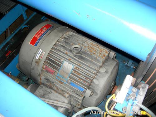 USED: Heinkel model HF800.1 inverting filter centrifuge. Wetted parts Hastelloy C22. 800 mm bowl, max bowl speed 1600 rpm. Approximate drum capacity 149 kg/119 L. Driven by a 40 hp motor. Built 1992....
