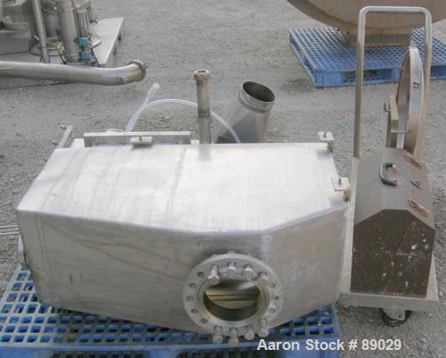 USED: Heinkel model HF800.1 inverting filter centrifuge. Wetted parts Hastelloy C22. 800 mm bowl, max bowl speed 1600 rpm. Approximate drum capacity 149 kg/119 L. Driven by a 40 hp motor. Built 1992....