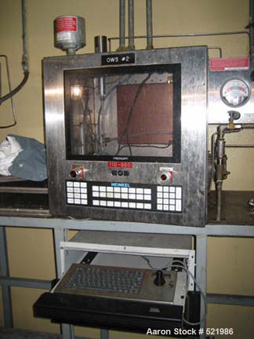 USED: Heinkel model HF800 inverting 316 stainless steel centrifuge.Rated 149 kg maximum loading capacity. 9.7 square feet filter area.32" bowl diameter. 60 hp, 1600 rpm.