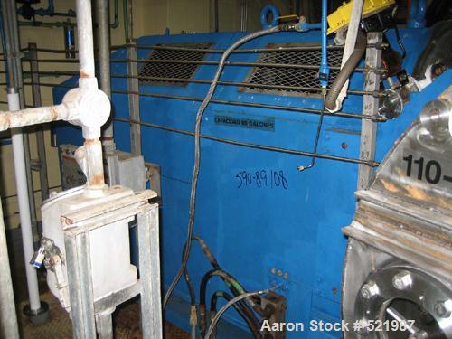 USED: Heinkel model HF800 316L stainless steel peeler centrifuge.149 kg/119.1 liter maximum filling capacity. 1600 rpm drum speed.800 mm diameter stainless steel bowl. Stainless steel frame andcasing...