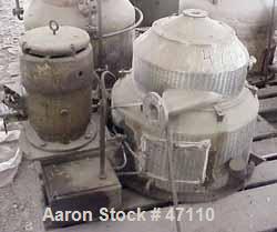 Used Sharples M-210 Conejector Screening Centrifuge. 316 Stainless steel (product contact areas). 8 Lead, 2/3 turn, 2" pitch helical screw conveyor, micro perforated plate bowl screen with 1/4" long ...