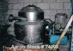 USED: Sharples M-210 Conejector screening centrifuge. 316 stainless steel, gearbox, torque arm assembly, casing, rinse fitting, drive motor, 220/440/3/60, 1.25 hp lubrication pump, control. Mounted o...