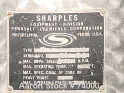USED: Sharples M-210 Conejector screening centrifuge. 316 stainless steel, gearbox, torque arm assembly, casing, rinse fitting, drive motor, 220/440/3/60, 1.25 hp lubrication pump, control. Mounted o...