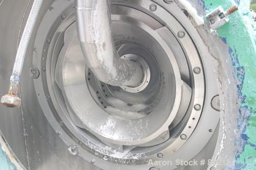 USED: Siebtechnik H-700 Conturbex Screening Centrifuge. 316 stainless steel construction on product contact areas, constant angle bowl assembly. Max bowl speed 1600 rpm, 5" triple lead scroll assembl...