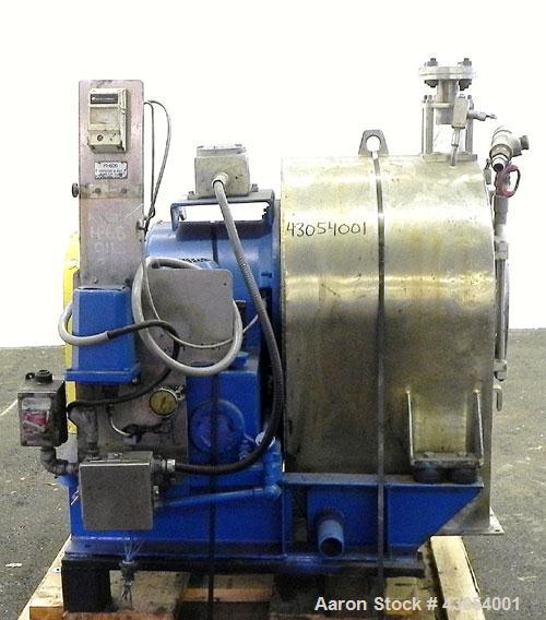 Used Tema H350 Conturbex Horizontal Worm/Screen Centrifuge. 316 Stainless steel construction on product contact areas. 10 Degree basket design, 3" triple lead worm scroll for continuous solids discha...