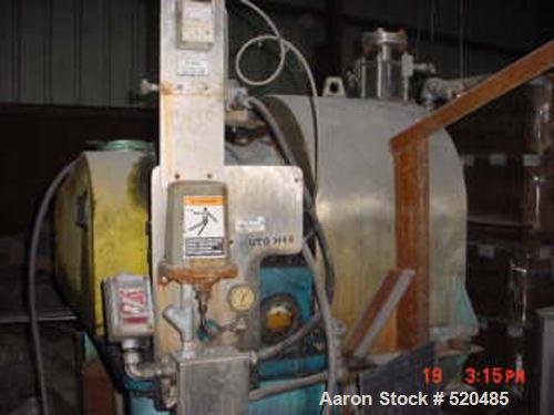 USED: Tema H350 Conturbex horizontal worm/screen centrifuge, stainless steel construction. 10 degree basket design, 3" triple lead worm scrool for continuous solids discharge, feed pipe, rinse pipe, ...