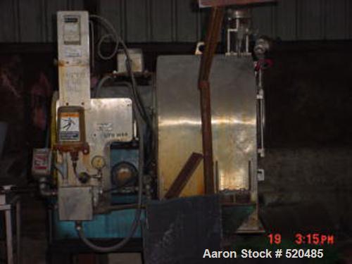 USED: Tema H350 Conturbex horizontal worm/screen centrifuge, stainless steel construction. 10 degree basket design, 3" triple lead worm scrool for continuous solids discharge, feed pipe, rinse pipe, ...