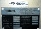 USED: Heinkel model HF800.1 inverting filter centrifuge. Wetted parts Hastelloy C22. 800 mm bowl, max bowl speed 1600 rpm. Approximate drum capacity 149 kg/119 L. Driven by a 40 hp motor. Built 1992....