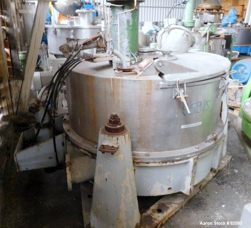Used Alfa Laval Vertical Basket Centrifuge, Type PAZ12506