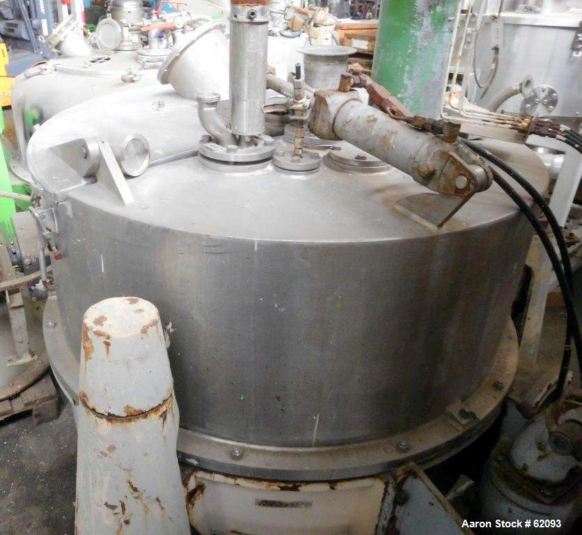 Used Alfa Laval Vertical Basket Centrifuge, Type PAZ12506