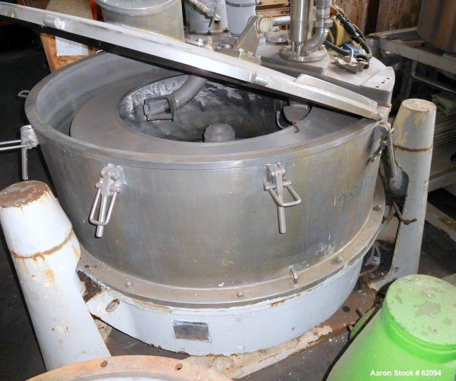Used Alfa Laval Vertical Basket Centrifuge, Type PAZ12506