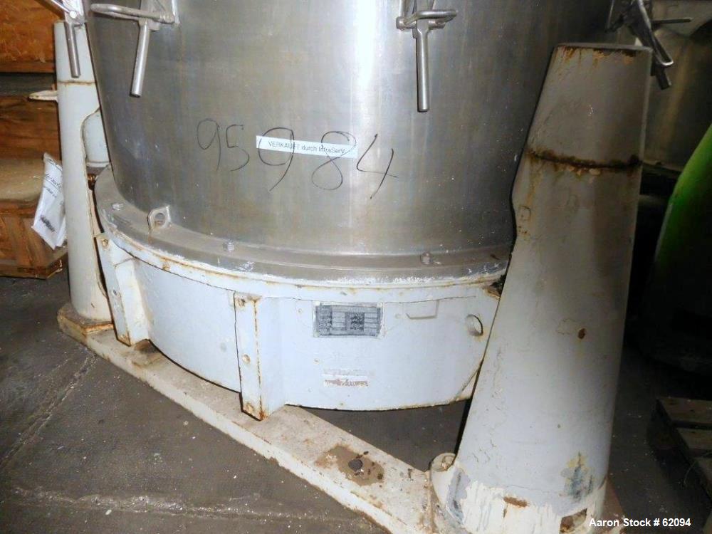 Used- Alfa Laval Vertical Basket Centrifuge, Type PAZ12506