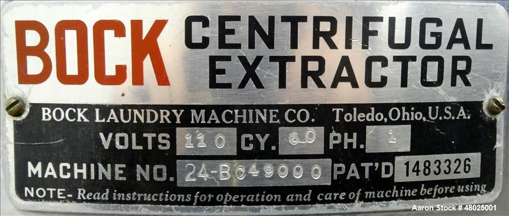 Used Bock Centrifugal Extractor, Model 24-BC.