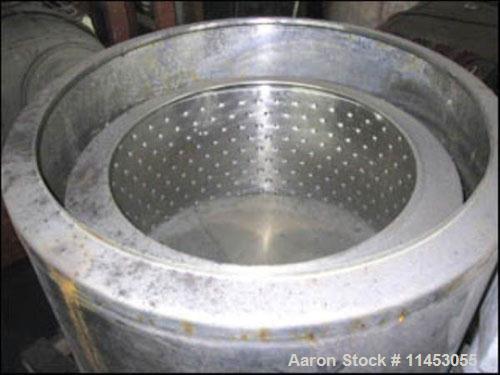 Used-Bock 30" x 16" perforated basket centrifuge, stainless steel construction on product contact areas, top load, top unloa...