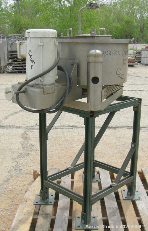 Used Tolhurst/Ametek center slung 16" x 6" perforated basket centrifuge, 316 stainless steel construction (product contact areas), top load, top unload, max bowl speed 1880 rpm, variable speed drive,...