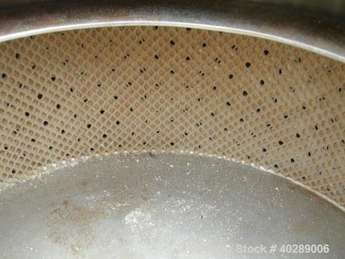 Used Tolhurst/Ametek center slung 16" x 6" perforated basket centrifuge, 316 stainless steel construction (product contact areas), top load, top unload, max bowl speed 1880 rpm, variable speed drive,...