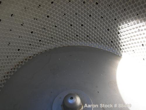 USED: Delaval model BB 12" x 5.5" perforated basket centrifuge, 316 stainless steel product contact areas. Top load/unload. Max bowl speed 3300 rpm, basket rated .2 cubic foot, 50 pound load capacity...