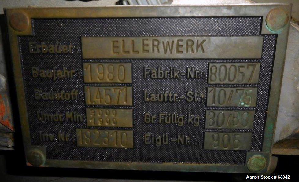 Used Ellerwerk Perforated Basket Centrifuge, Type 733C
