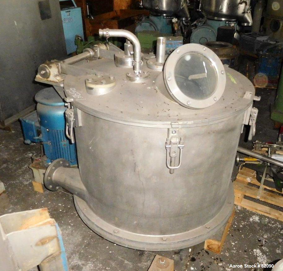 Used- Stainless Steel Ellerwerk Vertical Basket Centrifuge, Type 734