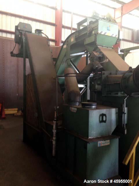 Used Mayfran Chip Wringer System, Model TD 5000. (Chip wringers (or chip centrifuges) dry chips from machining or grinding sludge to recover valuable coolant, and increasing their scrap value. These ...