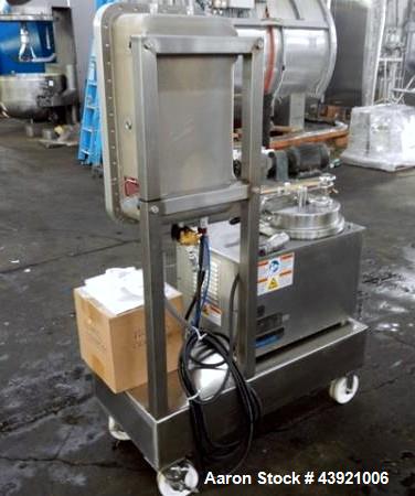 Used Rouselet-Robatel Centrifuge, Type RC 20 VXR. Hastelloy C22 construction, 200mm(7.8") diameter x 100mm (3.9") deep perforated basket, 2 liter bowl volume, 2.5 kg max. load, 230 volt explosion pro...