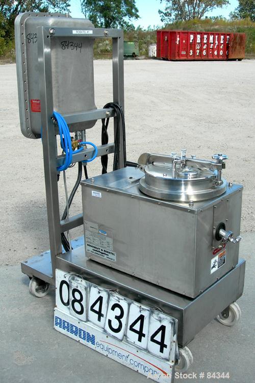 USED: Rousselet 12" x 6" perforated basket centrifuge, model RC30VX, 304 stainless steel construction on product contact areas. Top load/unload, 3000 rpm max basket speed. 5 liter and 6 kg load capac...