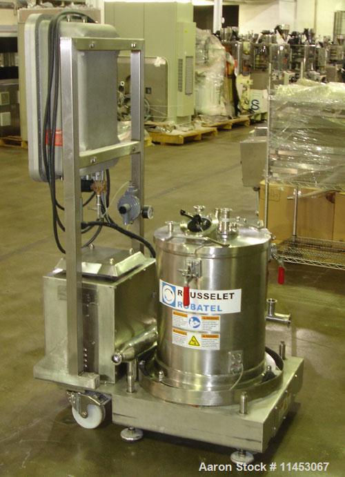 Used-Rousselet-Robatel RC40VTR Perforated Basket Centrifuge. 316 stainless steel construction on product contact areas, bask...