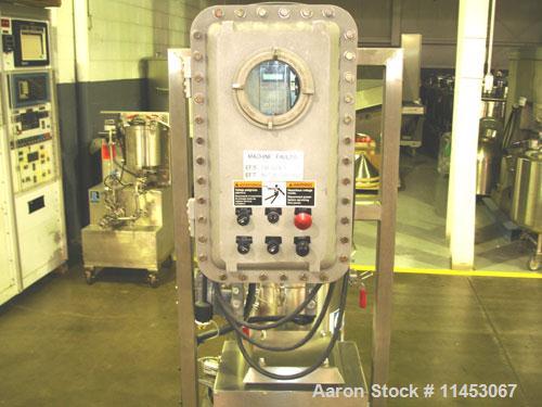 Used-Rousselet-Robatel RC40VTR Perforated Basket Centrifuge. 316 stainless steel construction on product contact areas, bask...