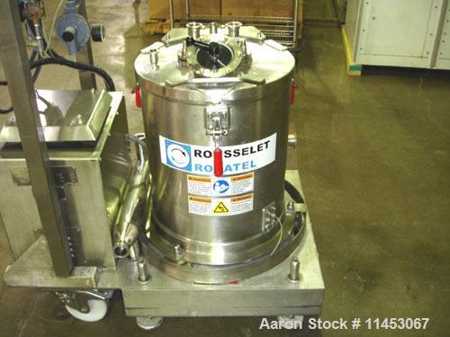 Used-Rousselet-Robatel RC40VTR Perforated Basket Centrifuge. 316 stainless steel construction on product contact areas, bask...