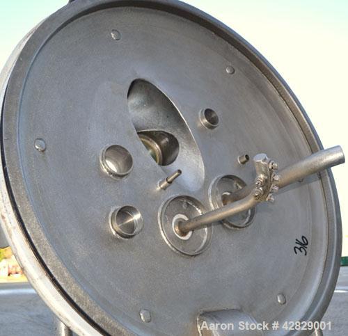 Used Rousselet SC85-3KSAR Perforated Basket Centrifuge. 316 Stainless steel construction on product contact areas, top load, top unload, maximum bowl speed 1300 rpm (800 x G force), tripod suspension...