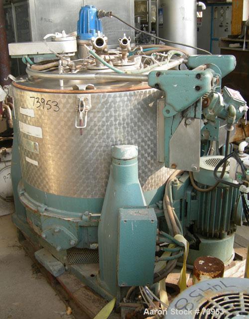 Used Stainless Steel Rousselet Perforated Basket Centrifuge, Model SC85-3KSAR
