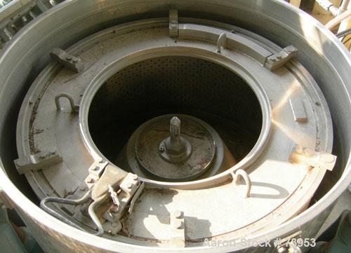 Used Stainless Steel Rousselet Perforated Basket Centrifuge, Model SC85-3KSAR