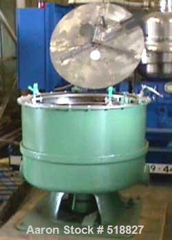USED: Sharples 30 x 14 Hurricane solid basket centrifuge, 304 stain-less steel. Bowl has baffles and skimmer tube, 5 hp XP motor 220/440/3/60/850/1700 rpm. Complete with start/stop buttons and foot b...