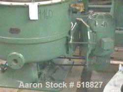 USED: Sharples 30 x 14 Hurricane solid basket centrifuge, 304 stain-less steel. Bowl has baffles and skimmer tube, 5 hp XP motor 220/440/3/60/850/1700 rpm. Complete with start/stop buttons and foot b...