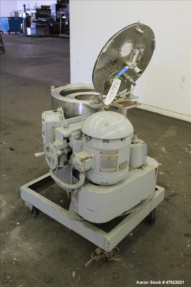 Used- Fletcher/Sharples 14" x 6" Fletcher Perforated Basket Centrifuge, Size 14.