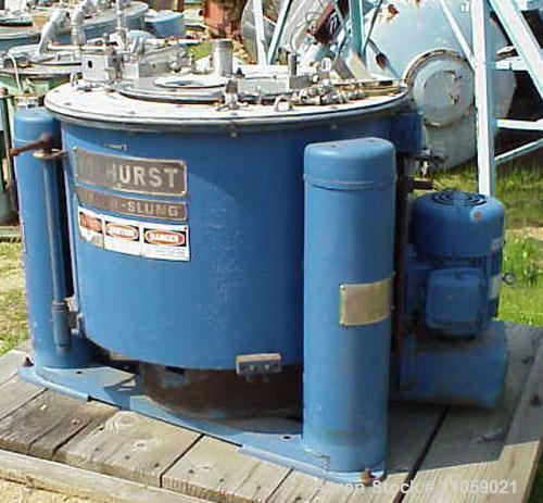 Used Tolhurst Ametek Basket/Batch Rubber Lined Center-Slung Centrifuge, Model 1-B-1