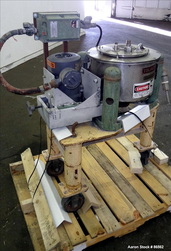 Used Stainless Steel Tolhurst Perforated Basket Centrifuge, Model 12
