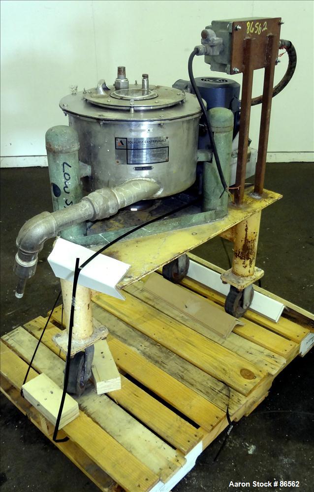 Used Stainless Steel Tolhurst Perforated Basket Centrifuge, Model 12