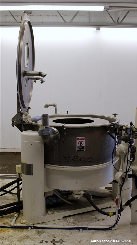 Used-Tolhurst 30" x 18" Center-Slung Perforated Basket Centrifuge