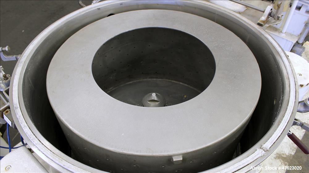 Used-Tolhurst 30" x 18" Center-Slung Perforated Basket Centrifuge