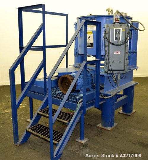 Used Tolhurst 30" x 17" Perforated Basket Centrifuge. 316 Stainless steel construction on product contact areas. Approximate maximum bowl speed 1360 RPM, top load, top unload, tri-pod suspension syst...