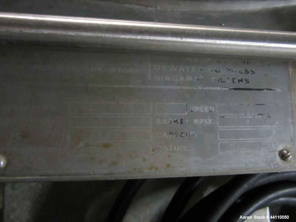 Used Tolhurst (ketema) basket centrifuge, 30" Hastelloy C-276 flip top, 680-1360 RPM, rating 91 lbs / ft cu, serial # T56709