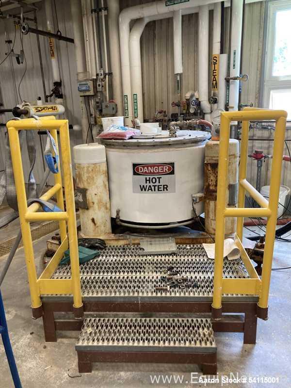 Used Tolhurst Basket Centrifuge, 30" diameter, Stainles steel. Top Unload.  Pilot Plant Centrifuge With Hydraulic Drive